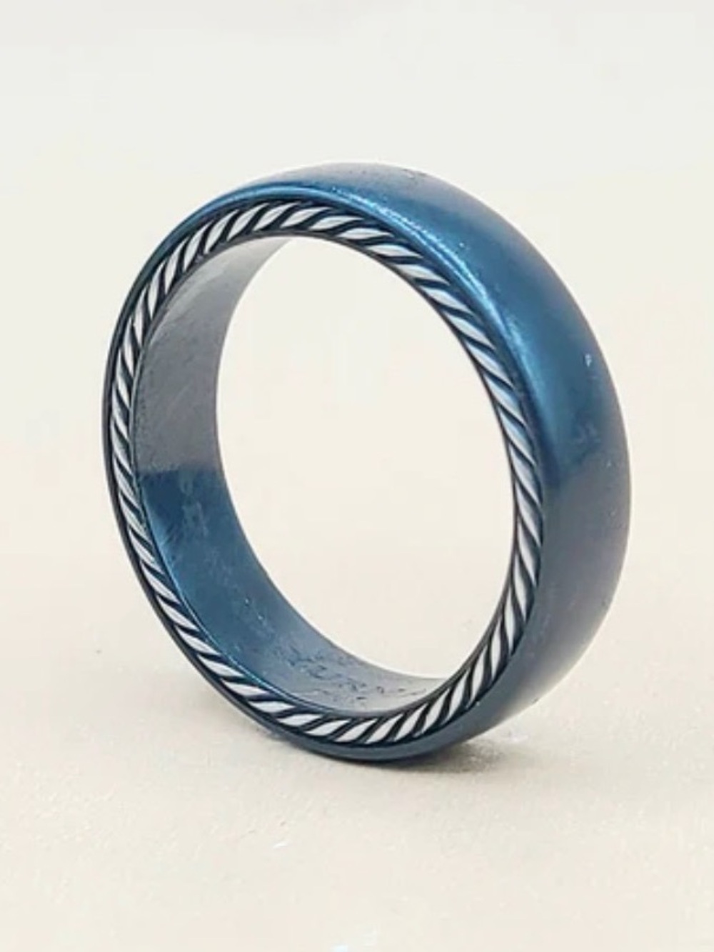 David Yurman Streamline Band Ring In Black Titanium And Sterling Silver